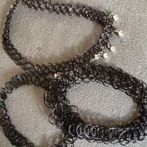 90’s Black Choker Necklace 4 Piece Set